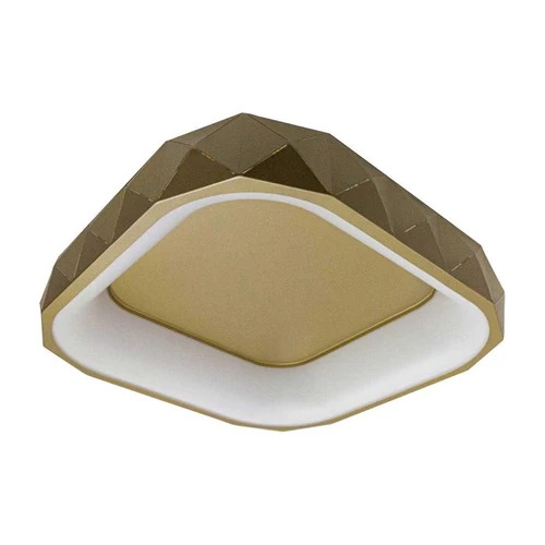 Luminária Plafon Moderno Otto Dourado Ø50cm com design geométrico para interiores Lustres Genesis loja online de Lustres e Iluminação Decorativa